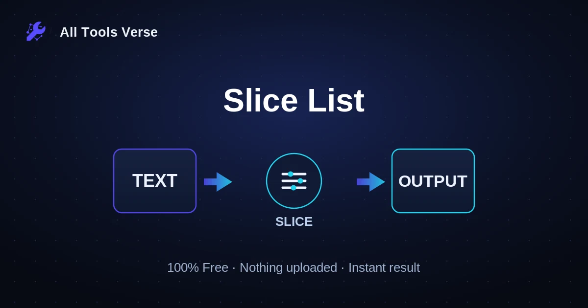 Slice List · free online tool · All Tools Verse