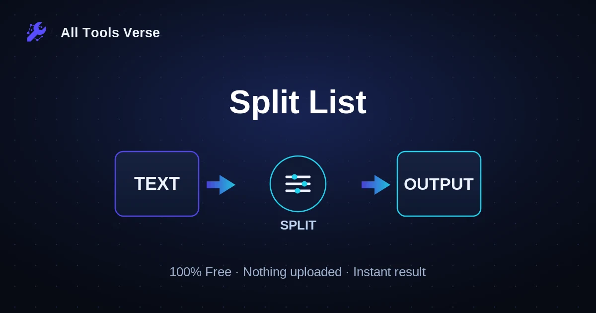 Split List · free online tool · All Tools Verse
