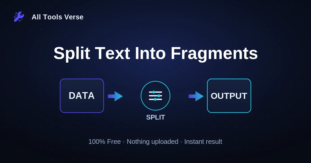 Split Text Into Fragments · free online tool · All Tools Verse