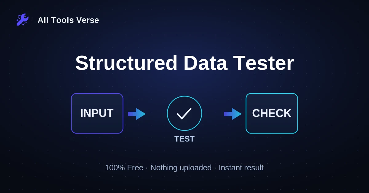 Structured Data Tester · free online tool · All Tools Verse