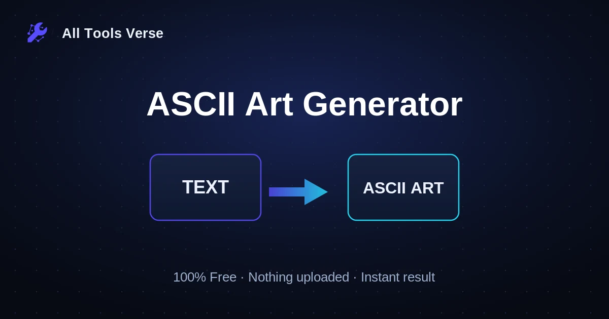ASCII Art Generator · free online tool · All Tools Verse