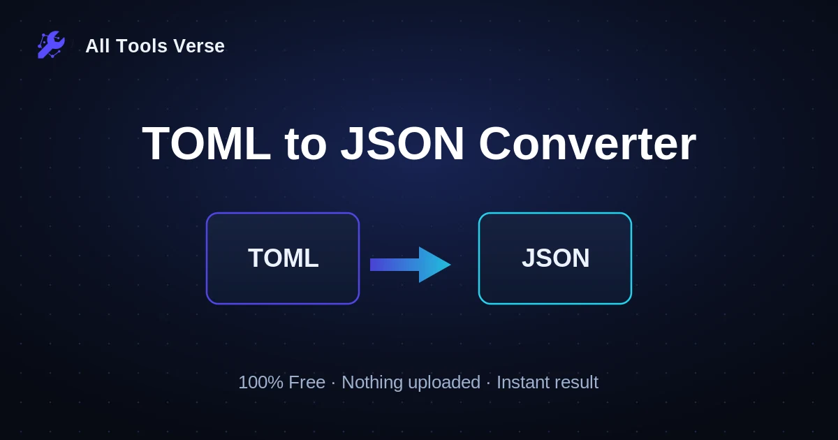 TOML to JSON Converter · free online tool · All Tools Verse