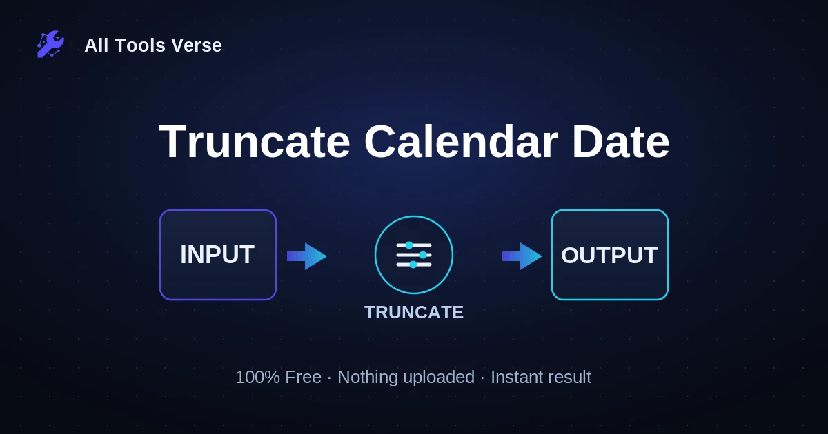 Truncate Calendar Date · free online tool · All Tools Verse
