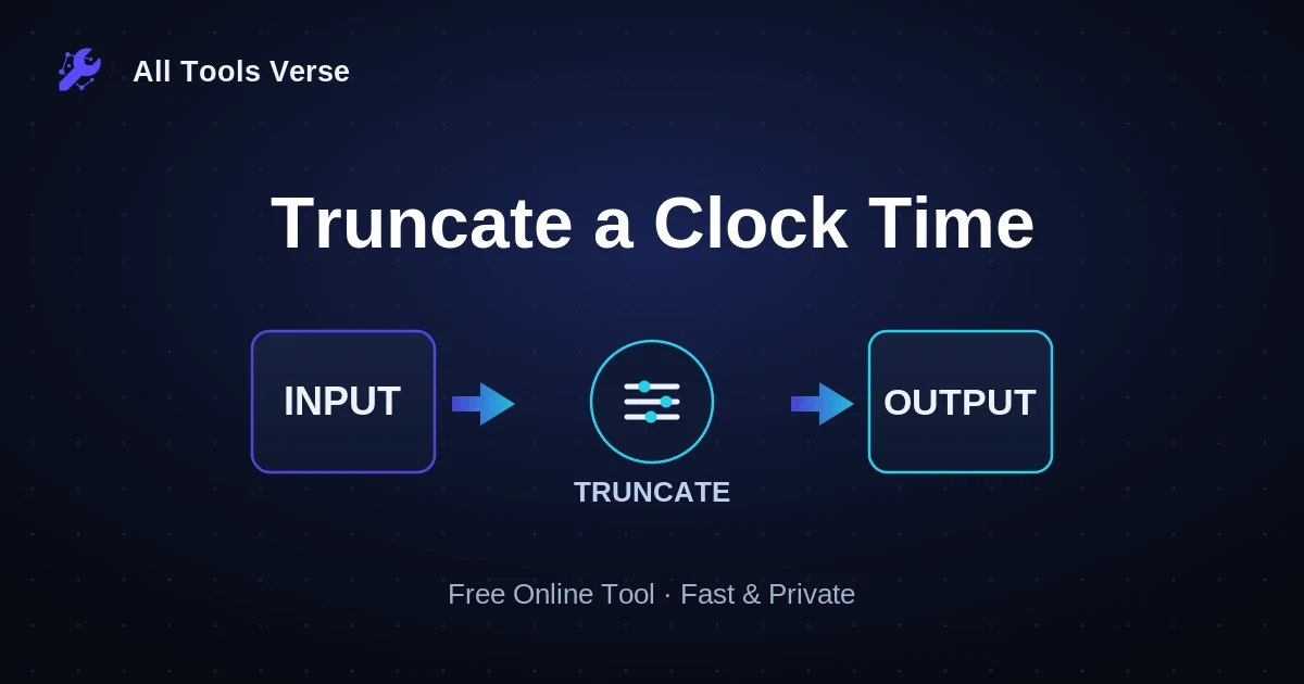 Truncate a Clock Time · free online tool · All Tools Verse