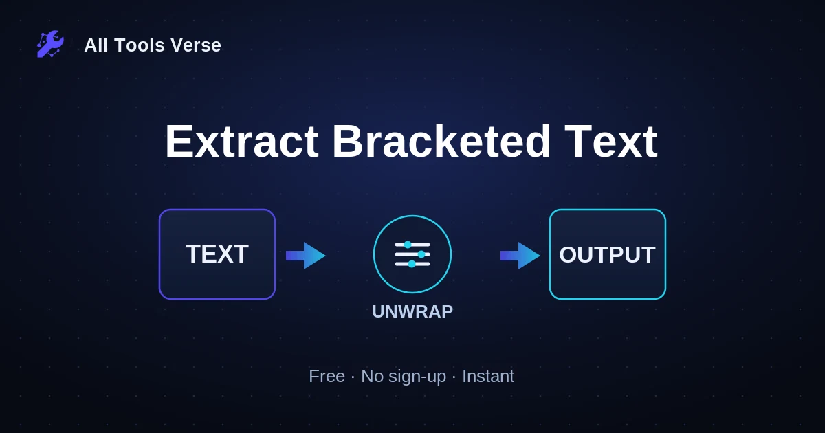 Extract Bracketed Text · free online tool · All Tools Verse