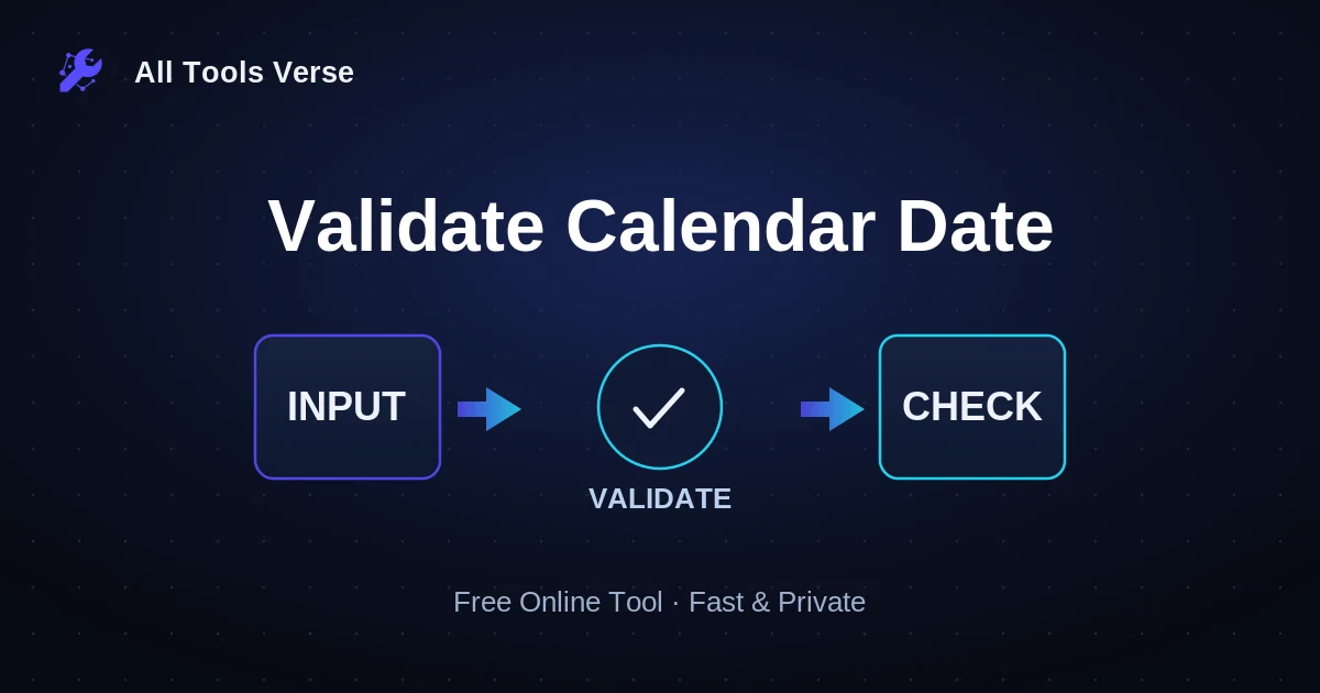 Validate Calendar Date · free online tool · All Tools Verse