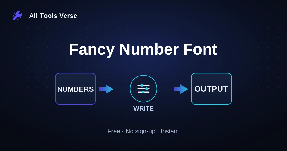 Fancy Number Font · free online tool · All Tools Verse