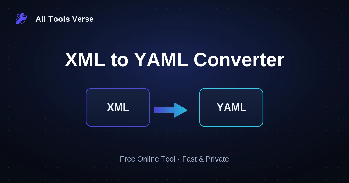 XML to YAML Converter · free online tool · All Tools Verse