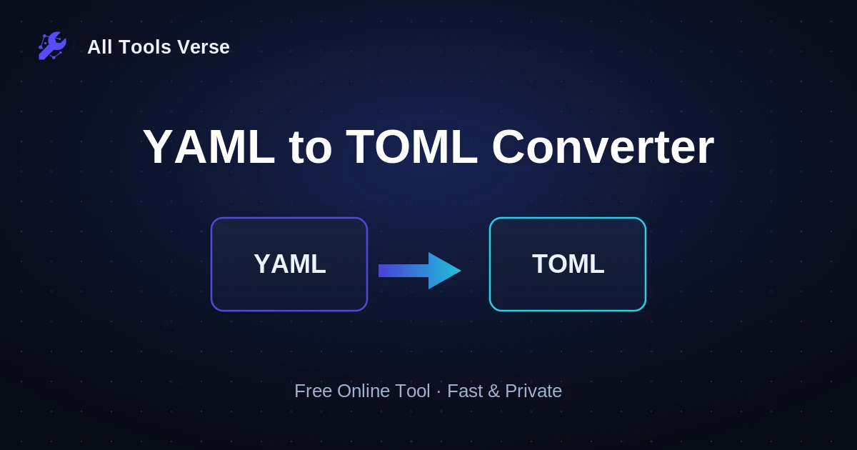 YAML to TOML Converter · free online tool · All Tools Verse